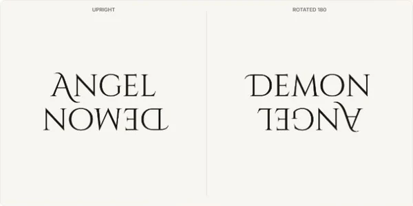 Angel and Demon ambigram tattoo concept in Gothic style