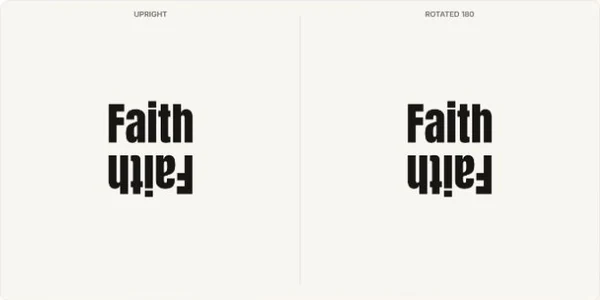Faith ambigram tattoo concept in Bold style
