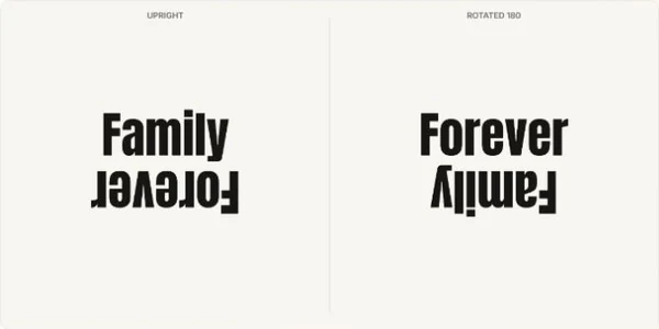 Family and Forever ambigram tattoo concept in Bold style