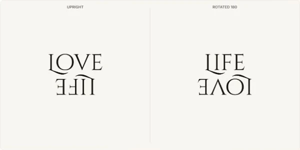 Love and Life ambigram tattoo concept in Gothic style